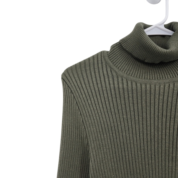 LCR Black Edition Men's Cotton Blend Turtleneck Rib Knit Fitted Sweater - M - Picture 2 of 8